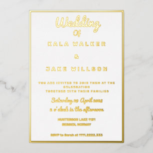 Invitation En Aluminium Simple Décadent Mariage (Bordure)