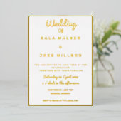 Invitation En Aluminium Simple Décadent Mariage (Bordure) (Debout devant)