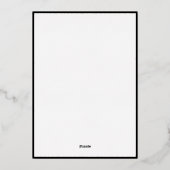 Invitation En Aluminium Simple Décadent Mariage (Bordure) (Verso)