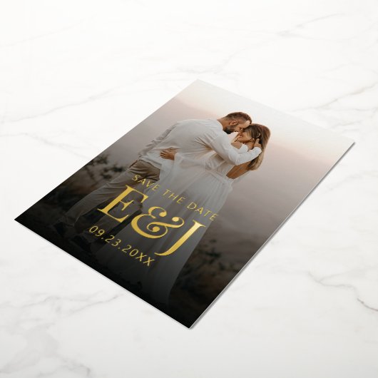 Invitation En Aluminium Simple Élégance Moderne Enregistrer Le Mariage Dat (Rotation)