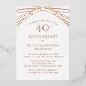 Invitation En Aluminium Simple Elegant Arch 40e Mariage Rose Anniversaire (Recto)