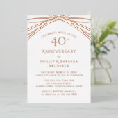 Invitation En Aluminium Simple Elegant Arch 40e Mariage Rose Anniversaire (Debout devant)