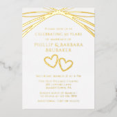 Invitation En Aluminium Simple élégant Arch Gold 50e anniversaire Mariage (Recto)