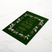 Invitation En Aluminium Simple Elegant Emerald Green et Mariage or (Rotation)