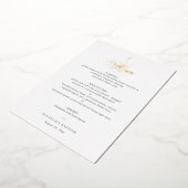Invitation En Aluminium Simple Elegant Gold Cross Calligraphy Baptism Menu (Rotation)