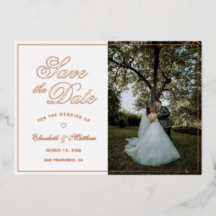 Invitation En Aluminium Simple Élégant Image Enregistrement Mariage Save T