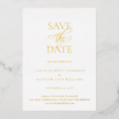 Invitation En Aluminium Simple élégant mariage Gold Enregistrer la date (Recto)