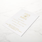 Invitation En Aluminium Simple élégant mariage Gold Enregistrer la date (Rotation)