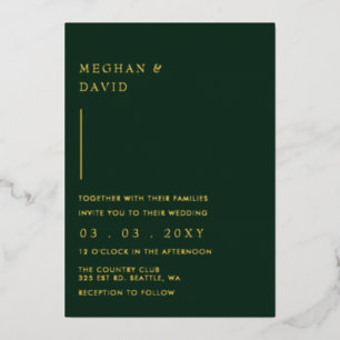 Invitation En Aluminium Simple Élégant Moderne Mariage Vert