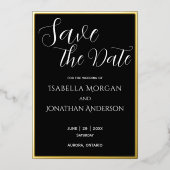 Invitation En Aluminium Simple Élégant Noir Classique Mariage Enregistrer (Recto)