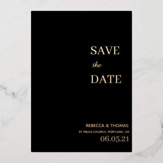 Invitation En Aluminium simple élégant non photo enregistrer la date (Recto)