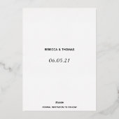 Invitation En Aluminium simple élégant non photo enregistrer la date (Verso)