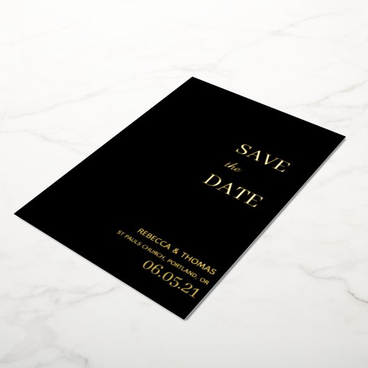 Invitation En Aluminium simple élégant non photo enregistrer la date (Rotation)