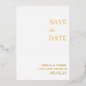 Invitation En Aluminium simple élégant non photo enregistrer la date (Recto)