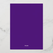 Invitation En Aluminium Simple Elegant or et violet Mariage (Verso)