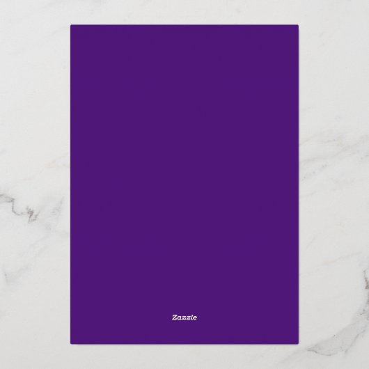 Invitation En Aluminium Simple Elegant or et violet Mariage (Verso)