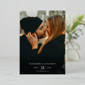 Invitation En Aluminium Simple Elegant Photo moderne Enregistrer la date M (Debout devant)