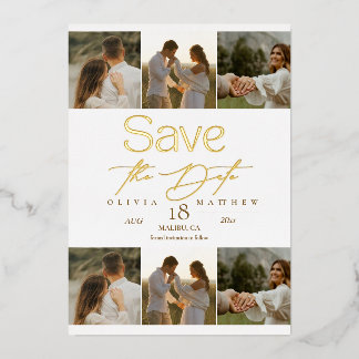 Invitation En Aluminium Simple Elegant Photo Wedding Save The Date