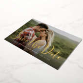 Invitation En Aluminium Simple et élégante photo de script enregistrer la (Rotation)