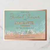 Invitation En Aluminium Simple été Plage de bord de mer Mariage Or (Recto)