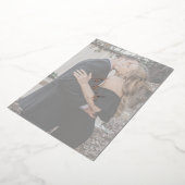 Invitation En Aluminium Simple Faux Vellum Élégant Script Photo Rose Gold (Rotation)