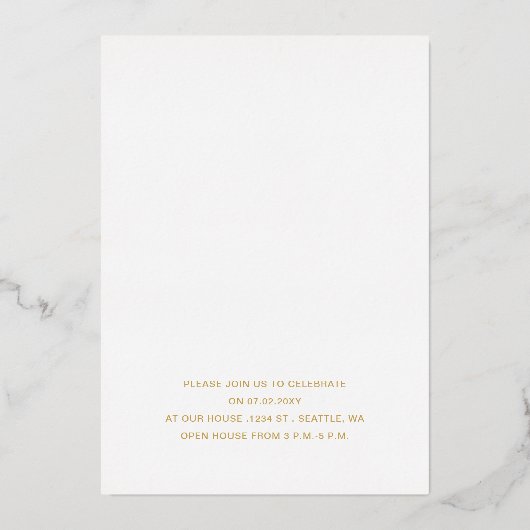 Invitation En Aluminium Simple Frame Gold Script Photo Graduation Foil In (Verso)