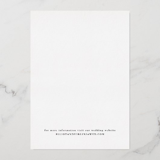 Invitation En Aluminium Simple Gold Photo Enregistrer la date (Verso)