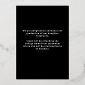 Invitation En Aluminium Simple Grad Or Véritable Feuille Annonce Noire (Verso)