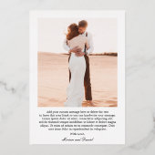 Invitation En Aluminium Simple Gras Date Photo Moderne Merci Mariage (Verso)