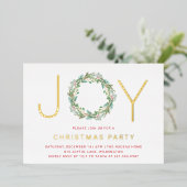 Invitation En Aluminium Simple Joy Wreath Élégante fête de Noël (Debout devant)