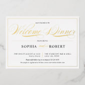 Invitation En Aluminium Simple Lines Calligraphie Élégant Dîner D'Accueil (Recto)