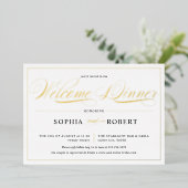 Invitation En Aluminium Simple Lines Calligraphie Élégant Dîner D'Accueil (Debout devant)