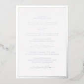 Invitation En Aluminium Simple Mariage Argent (Recto)