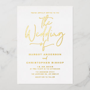 Invitation En Aluminium Simple mariage de calligraphie lettrage à la main