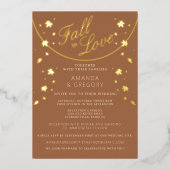 Invitation En Aluminium Simple Mariage de Feuillage d'Automne (Recto)