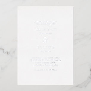 Invitation En Aluminium Simple Mariage en Feuille d'Argent