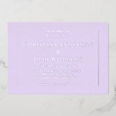 Invitation En Aluminium Simple Mariage Lavande (Recto)