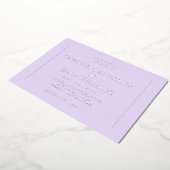 Invitation En Aluminium Simple Mariage Lavande (Rotation)