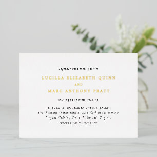Invitation En Aluminium Simple mariage noir et blanc intemporel