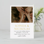 Invitation En Aluminium Simple Mariage photo moderne noir et blanc (Debout devant)