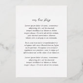 Invitation En Aluminium Simple Mariage photo moderne noir et blanc (Verso)