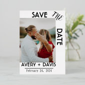 Invitation En Aluminium Simple Mariage Save the Date  (Debout devant)