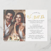 Invitation En Aluminium Simple Mariage Vow Renouvellement Anniversaire Pho (Recto)
