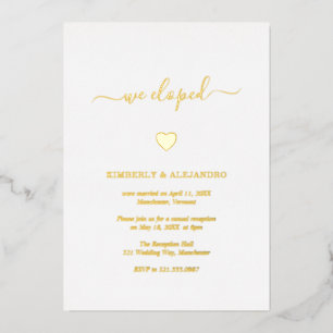 Invitation En Aluminium Simple Mignonne Coeur Or Réception de mariage mode