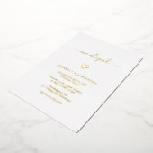 Invitation En Aluminium Simple Mignonne Coeur Or Réception de mariage mode (Rotation)