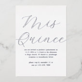Invitation En Aluminium Simple minimal Mis Quince 15e anniversaire Photo (Recto)