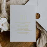Invitation En Aluminium Simple minimaliste 21e anniversaire de fête d'or<br><div class="desc">Cette simple invitation minimaliste en feuille d'or de 21e anniversaire est parfaite pour un événement moderne. Le design sobre et élégant présente une typographie de script classique et sophistiquée en feuille d'or.</div>