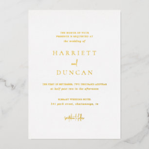 Invitation En Aluminium Simple minimaliste élégant mariage or