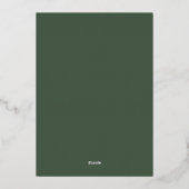 Invitation En Aluminium Simple minimaliste Vert Mariage moderne (Verso)
