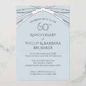 Invitation En Aluminium Simple Modern Arch 60ème Mariage fête d'anniversai (Recto)
